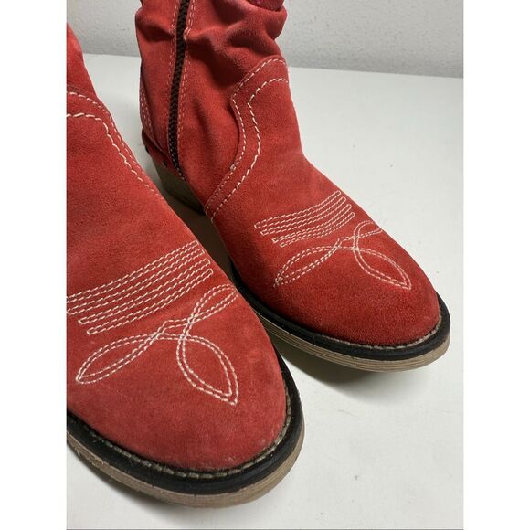 Sundance Etta Red Suede Western Festival Studded Ankle Boots Size EU 38/ 7,5 US - Picture 3 of 16